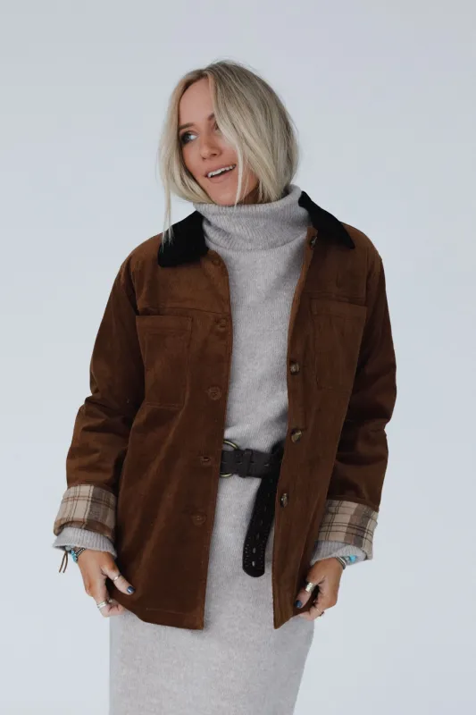 Leni Plaid Corduroy Coat - Camel - Pre Order made by Bluivy