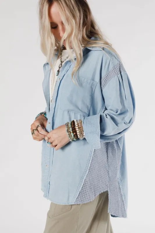 Coastal Calm Button Down Top - Blue - Pre Order made by Davi & Dani