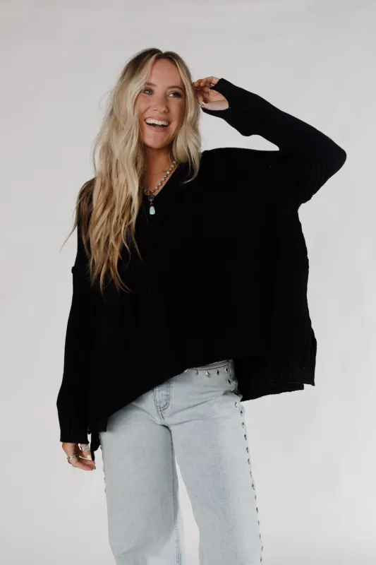Romeo Ribbed Pullover - Black - Pre Order made by Davi & Dani