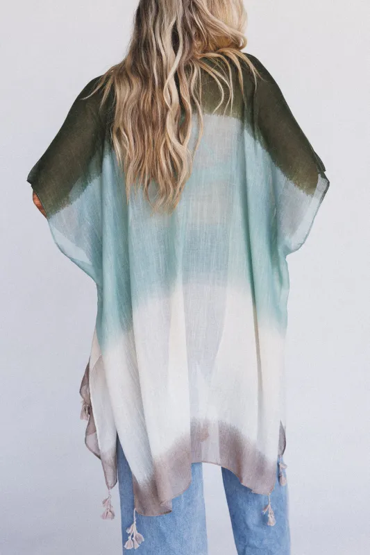 Sienna Soul Ombre Kimono - Sage - Pre Order made by Three Bird Nest