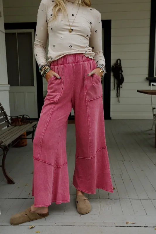 The Nest Sunset Shore Wide Leg Pants - Rose Petal - Pre Order made by mittoshop