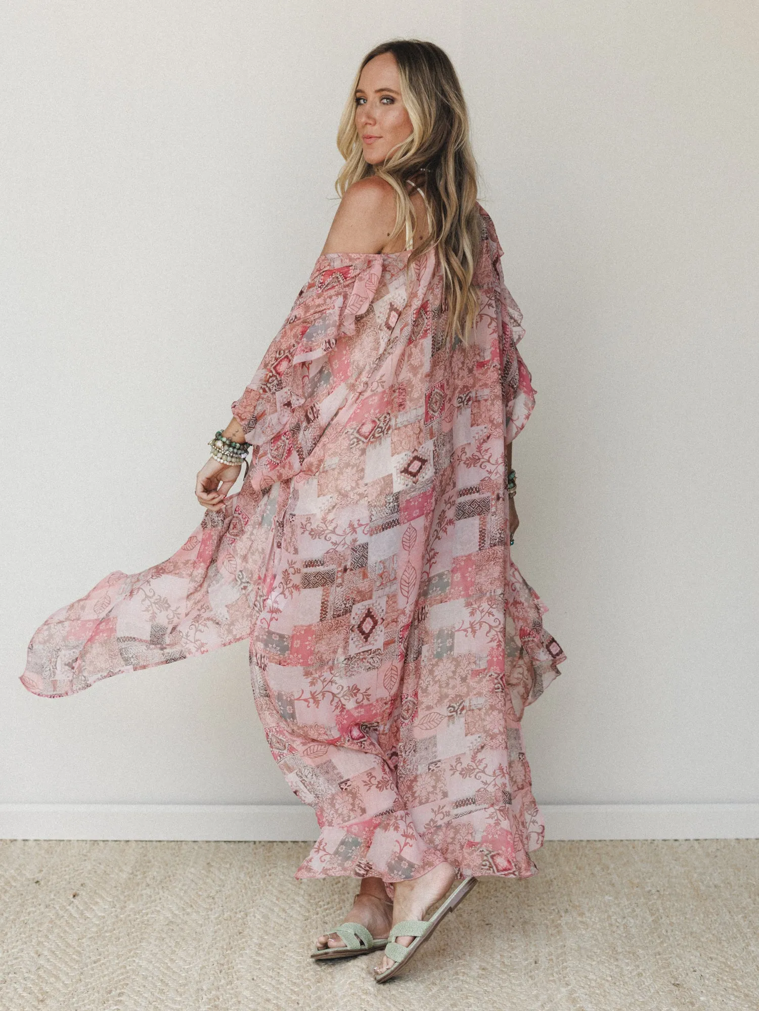 Sunset Petals Kimono - Pink sold by Three Bird Nest product image thumbnail 2