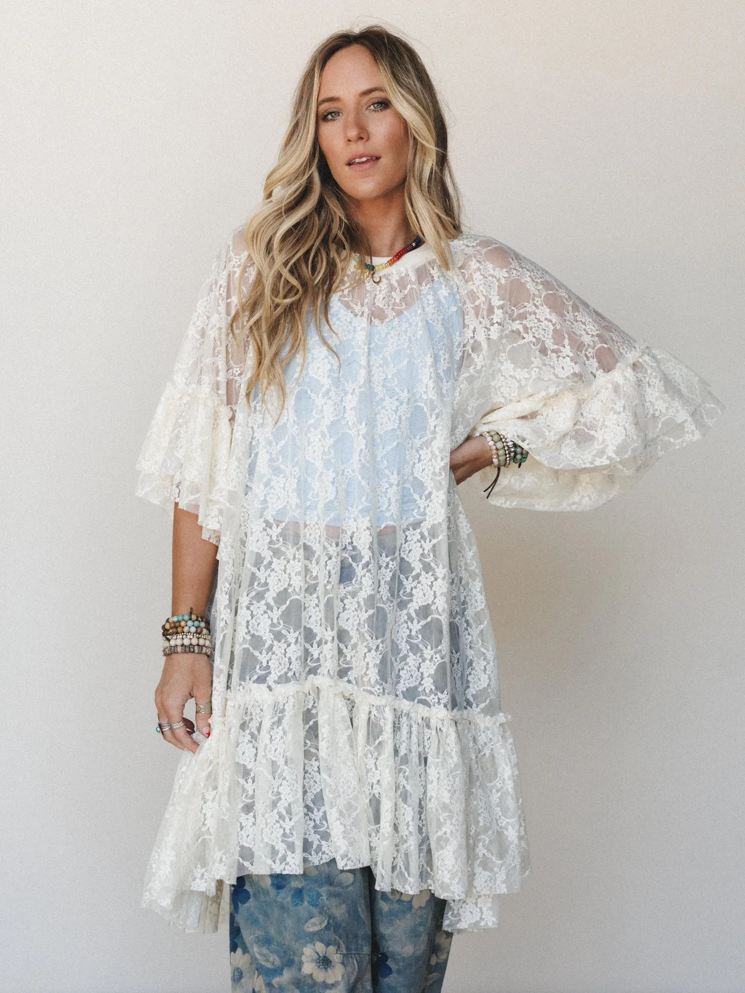 Days in Love Lace Layering Dress - Cream sold by Three Bird Nest