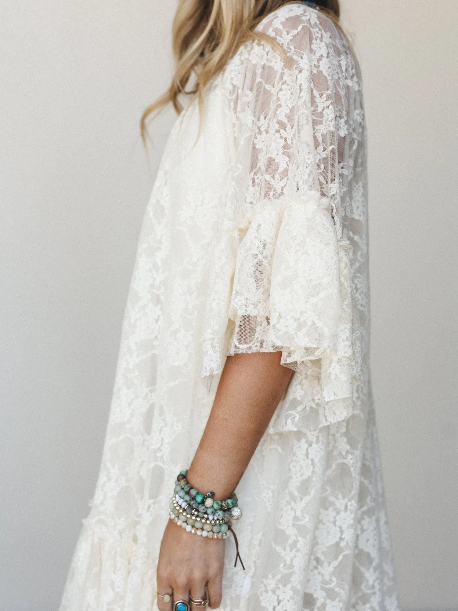 Days in Love Lace Layering Dress - Cream sold by Three Bird Nest product image thumbnail 3