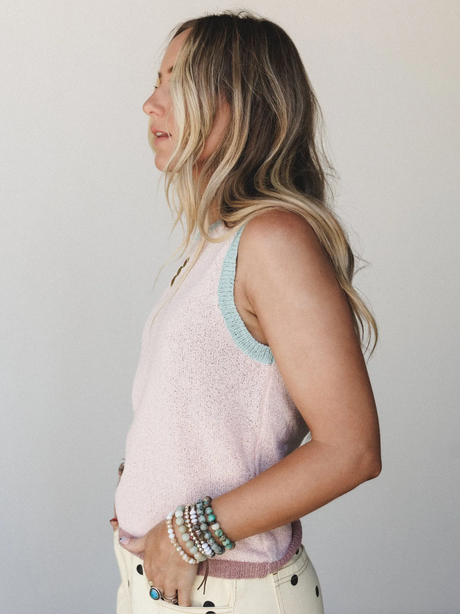 Favorite Things Knitted Tank - Peach sold by Three Bird Nest product image thumbnail 3