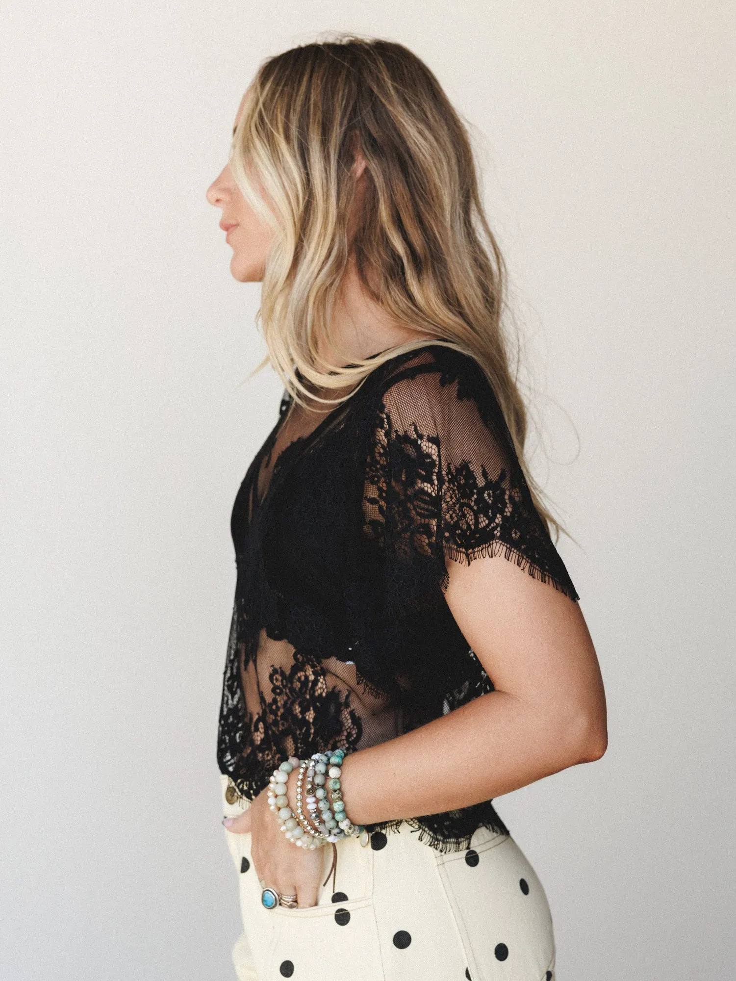 Moon Lace Top - Black sold by Three Bird Nest product image thumbnail 3