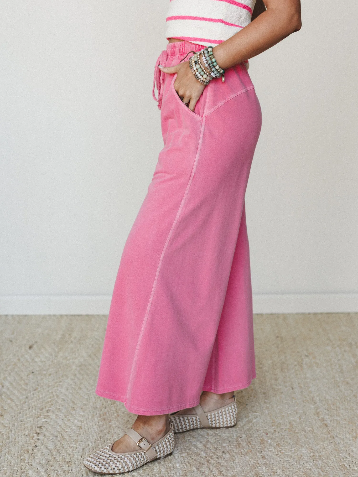 Wild Solistice Drawstring Pants - Fuchsia sold by Three Bird Nest product image thumbnail 2