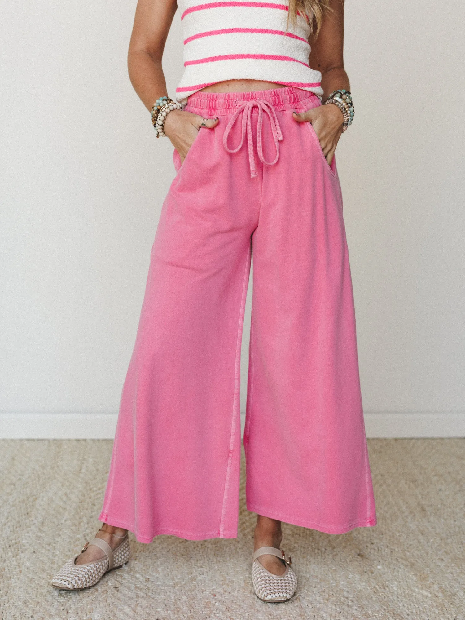 Wild Solistice Drawstring Pants - Fuchsia sold by Three Bird Nest