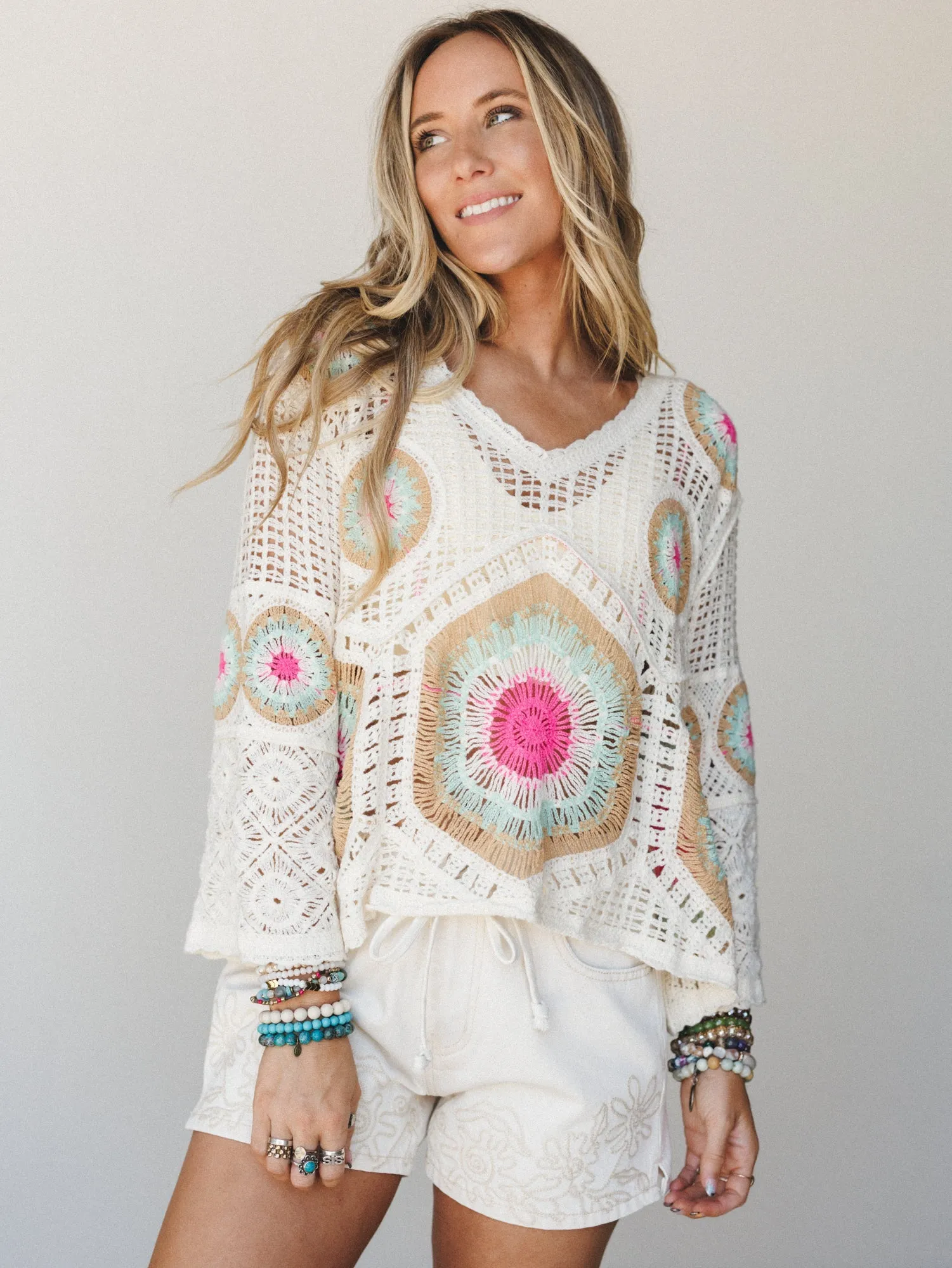 Aurelia Crochet Top - Cream Sage sold by Three Bird Nest product image thumbnail 2