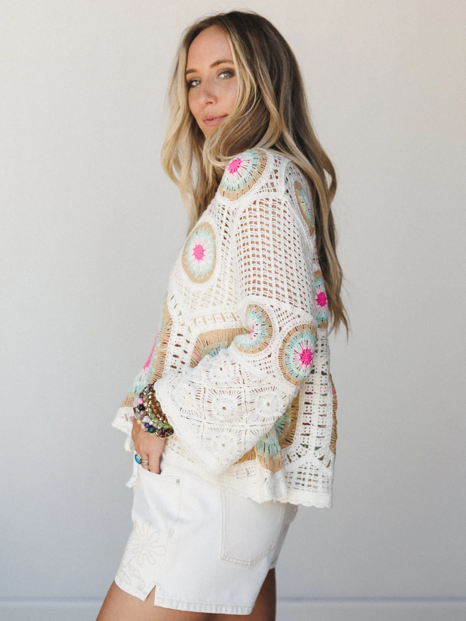 Aurelia Crochet Top - Cream Sage sold by Three Bird Nest product image thumbnail 4