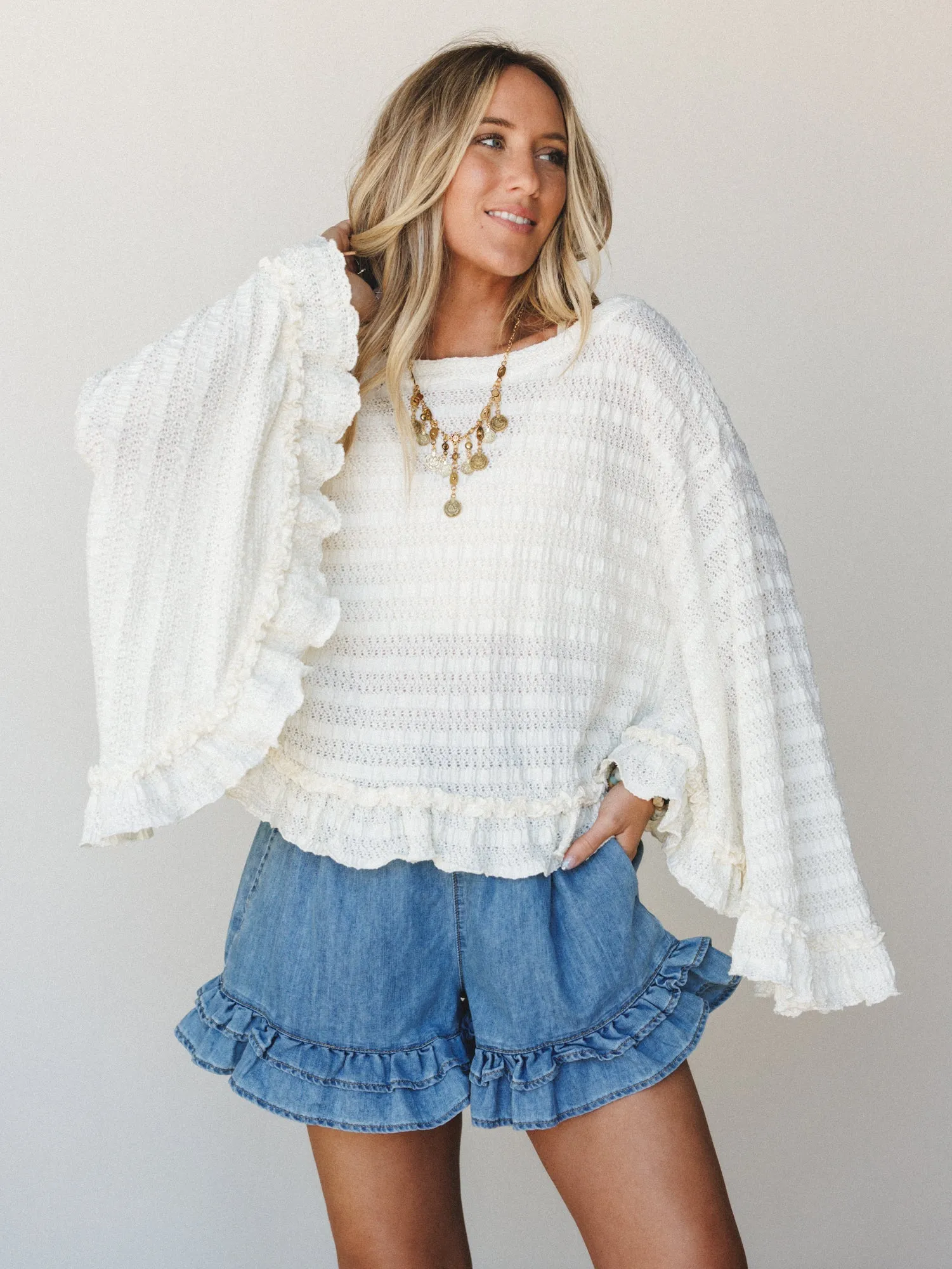 Honeylight Denim Shorts - Washed Denim sold by Three Bird Nest product image thumbnail 3