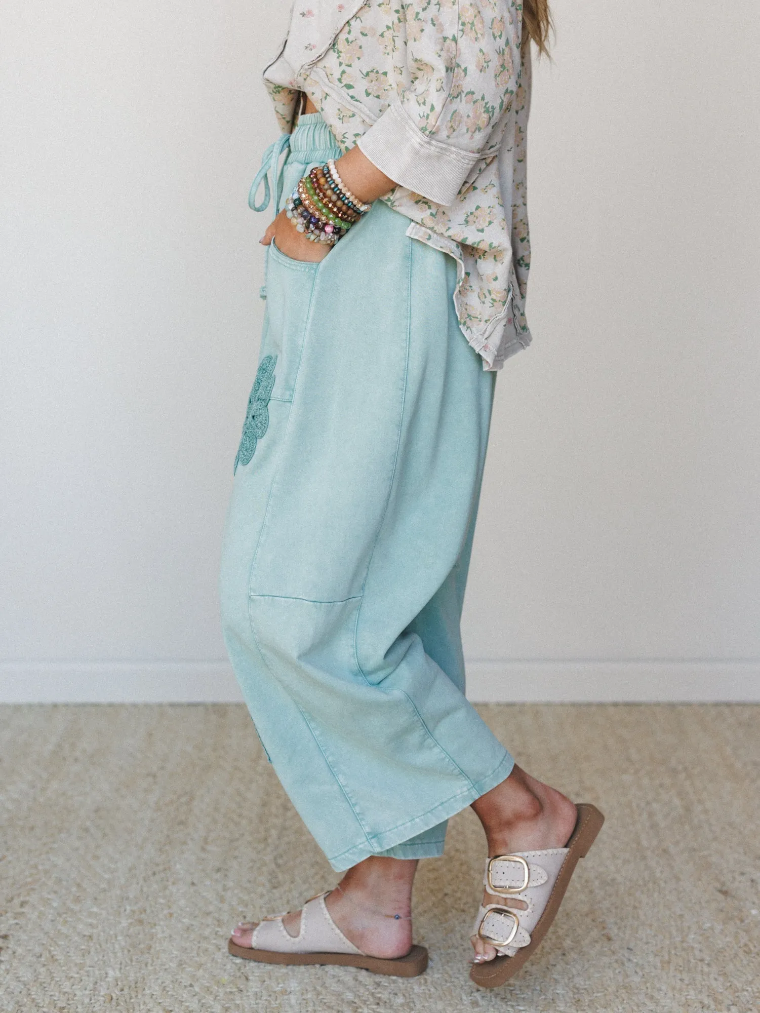 Sunset Wildflower Pants - Sage sold by Three Bird Nest product image thumbnail 2
