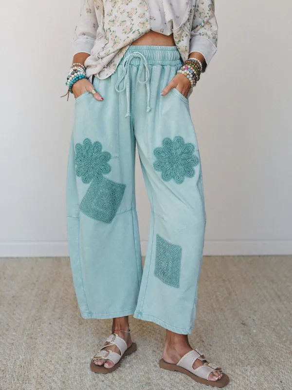 Sunset Wildflower Pants - Sage made by mittoshop