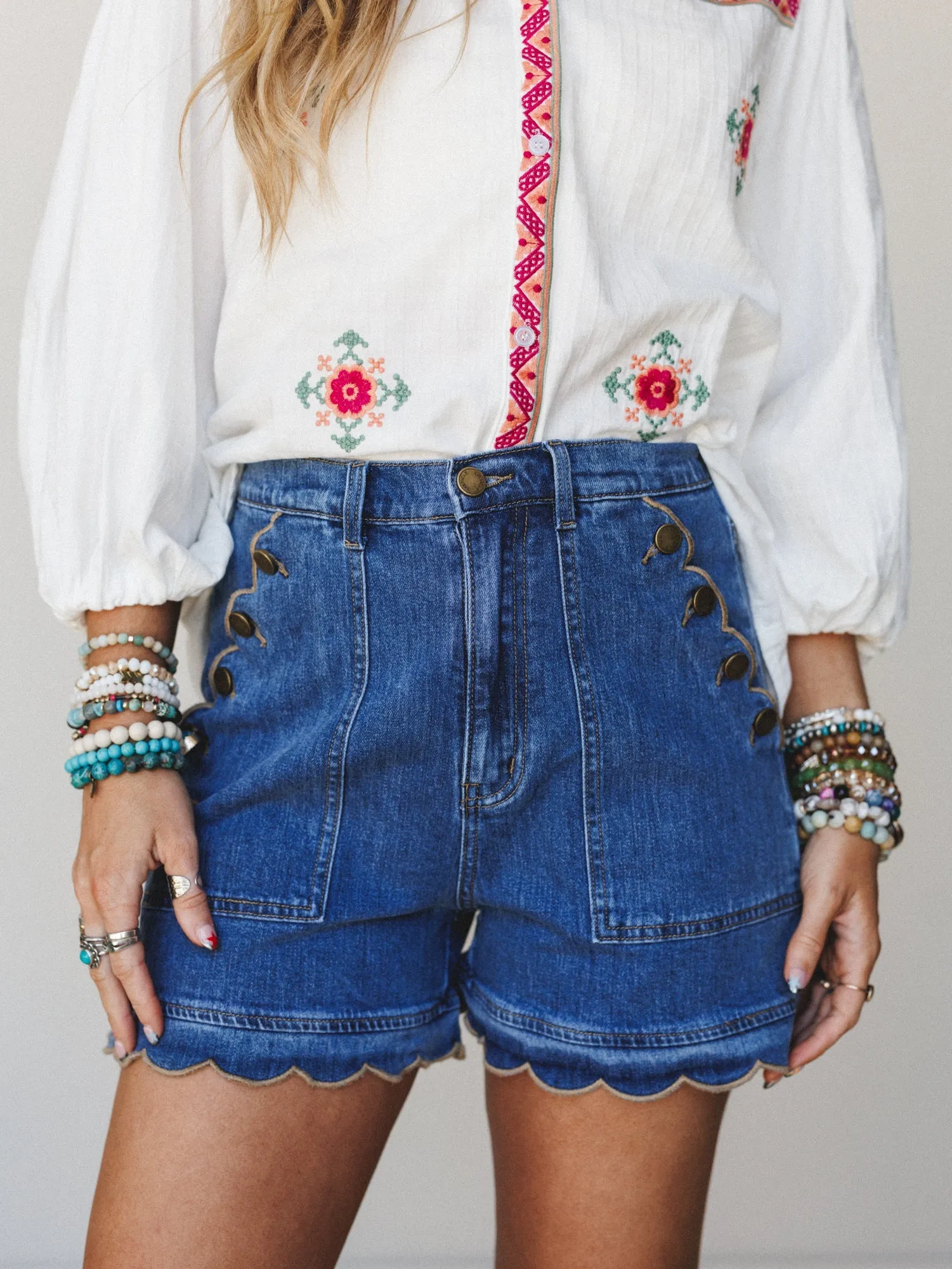 Western Sunshine Shorts - Blue sold by Three Bird Nest product image thumbnail 3