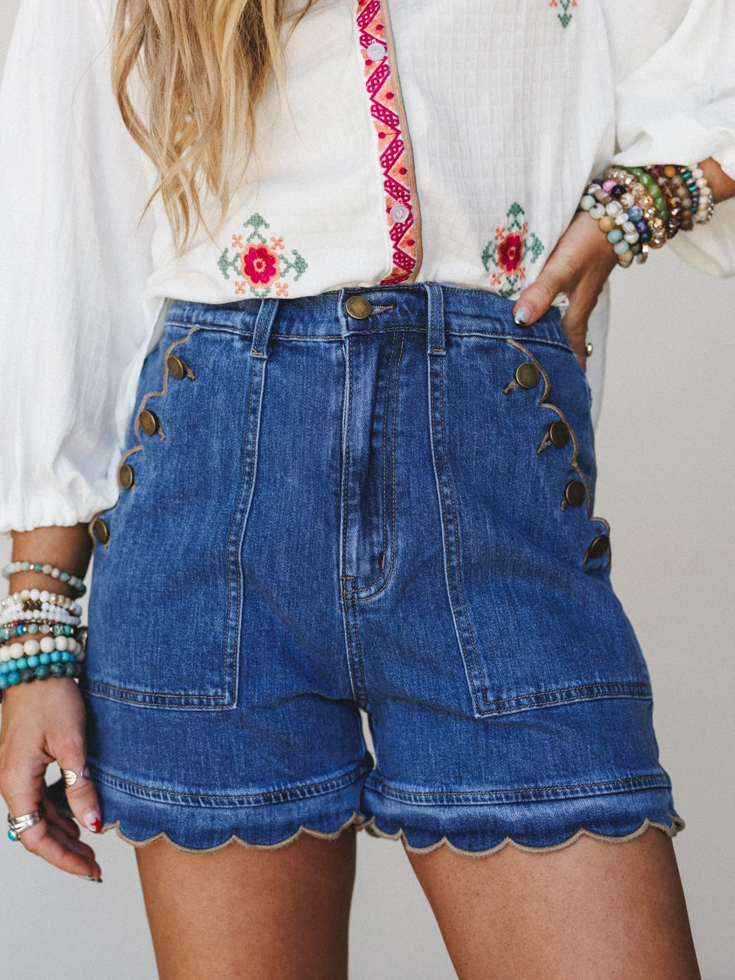 Western Sunshine Shorts - Blue sold by Three Bird Nest product image thumbnail 2