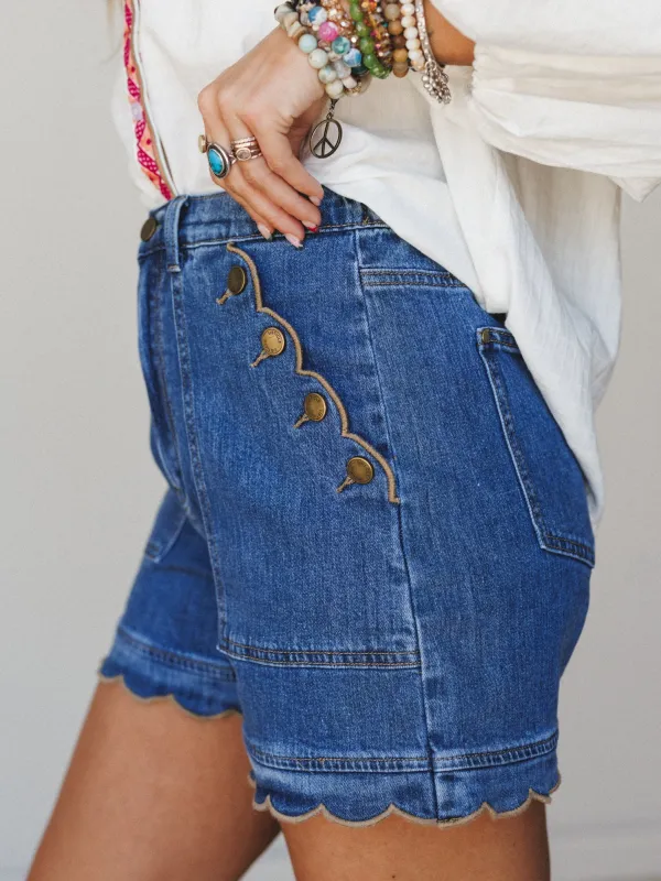 Western Sunshine Shorts - Blue made by Listicle