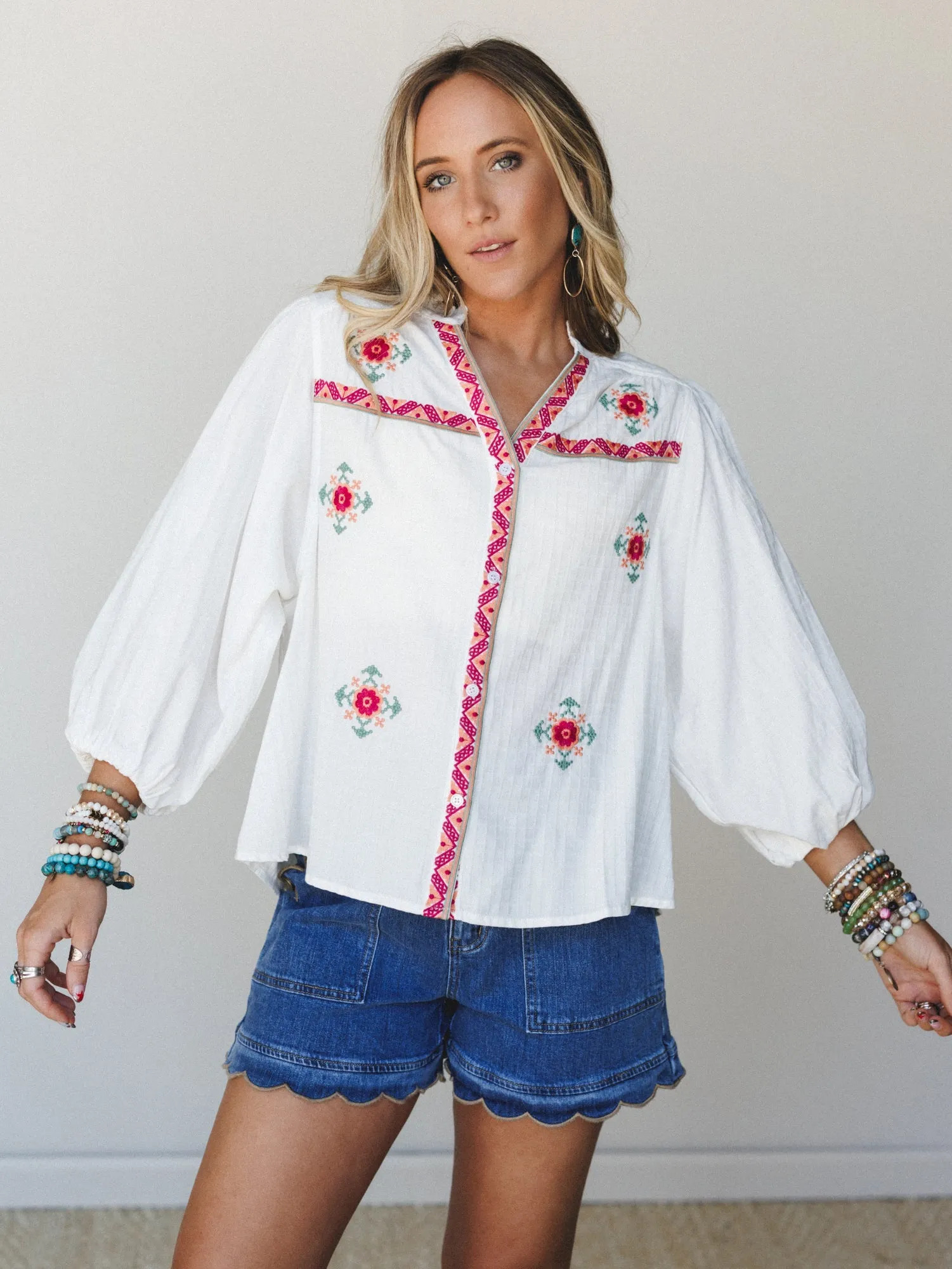 Western Sunshine Shorts - Blue sold by Three Bird Nest product image thumbnail 4