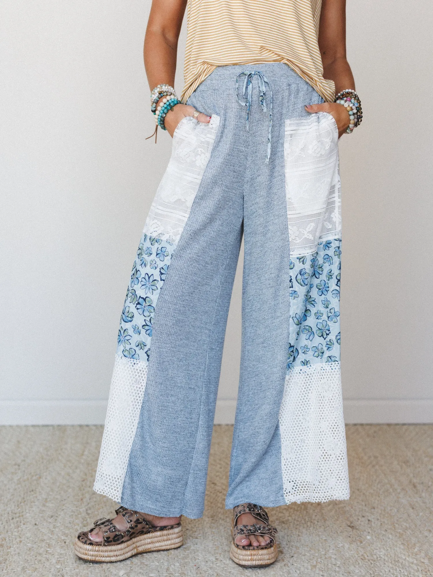 Floral Dandy Pants - Blue sold by Three Bird Nest product image thumbnail 2