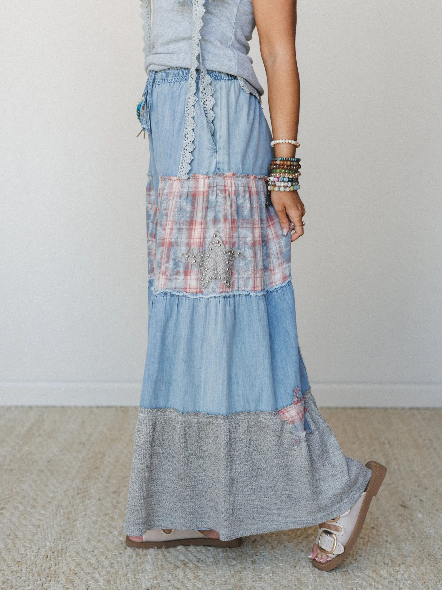 Star Keeper Pants - Light Denim Multi sold by Three Bird Nest product image thumbnail 2