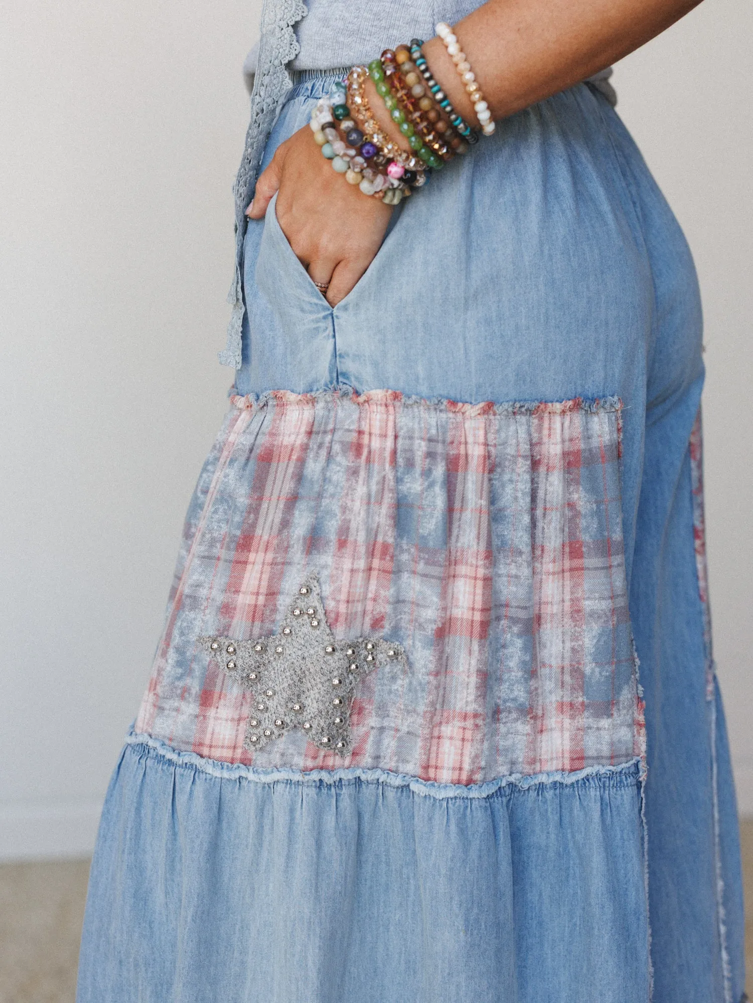 Star Keeper Pants - Light Denim Multi sold by Three Bird Nest product image thumbnail 3