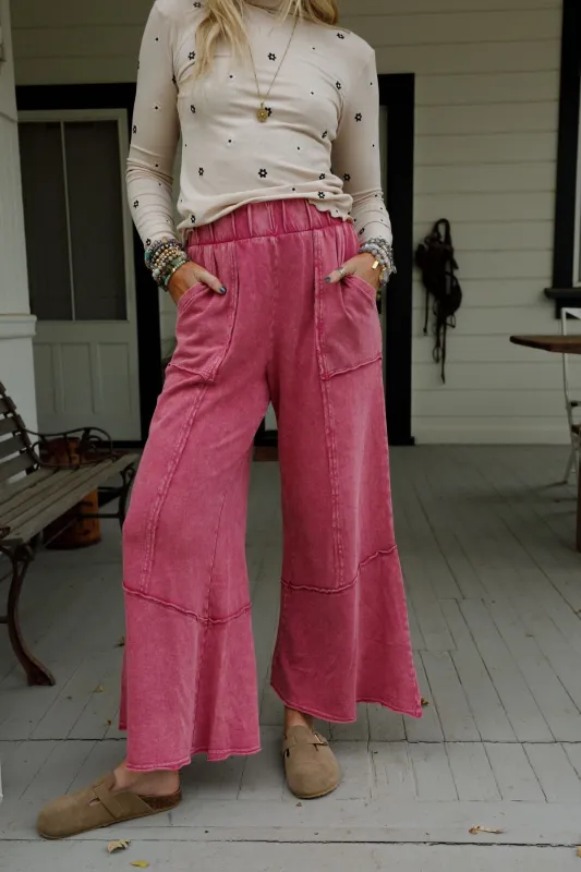The Nest Sunset Shore Wide Leg Pants - Rose Petal - Pre Order made by mittoshop
