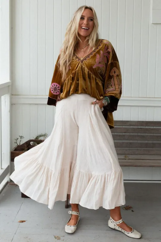 Above The Clouds Ruffled Pants - Oatmeal - Pre Order made by easel
