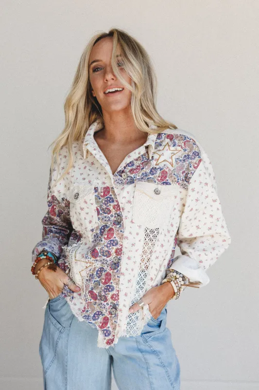 Blush Bloom Jacket - Cream - Pre Order made by Three Bird Nest