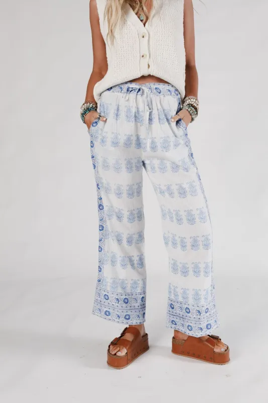Sierra Journey Drawstring Pants - Blue - Pre Order made by En Creme