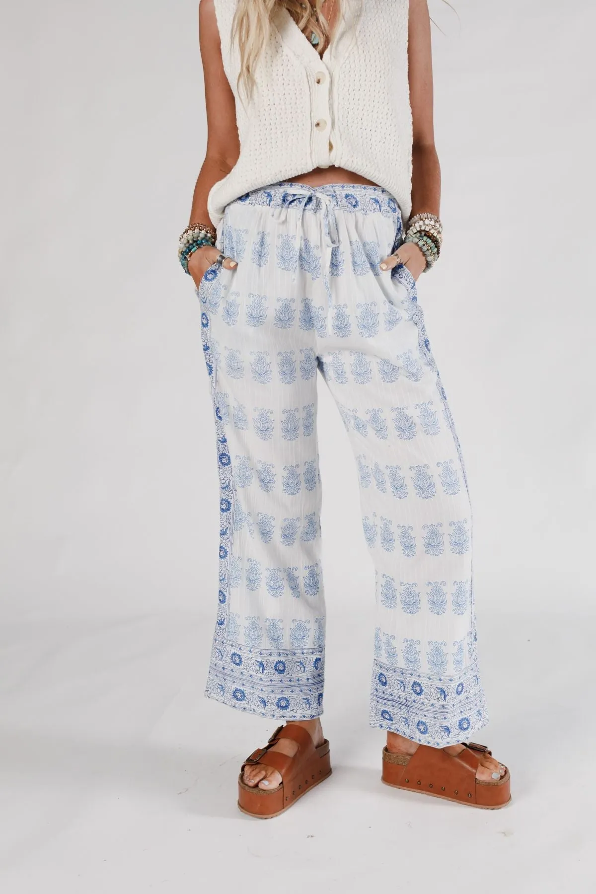 Sierra Journey Drawstring Pants - Blue - Pre Order sold by Three Bird Nest