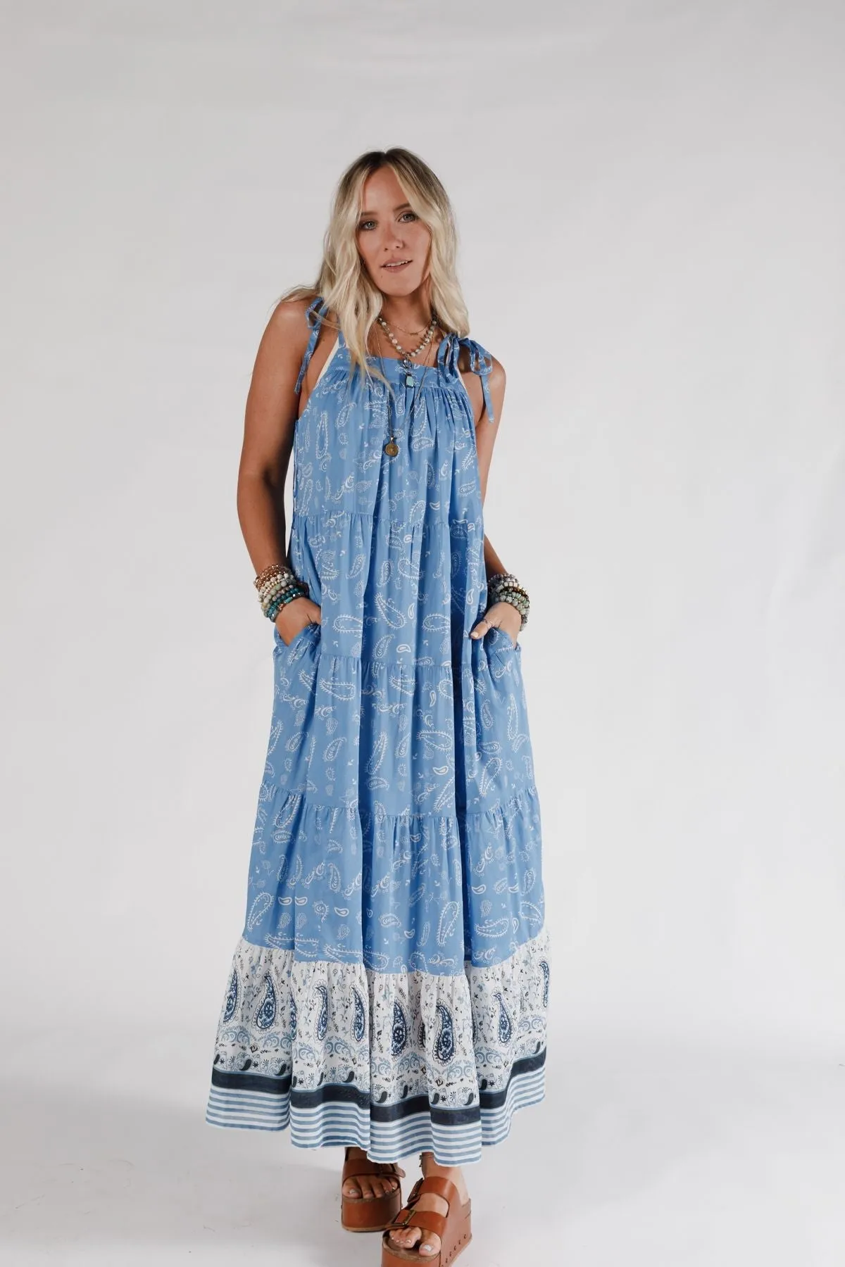 Golden Meadow Maxi Dress - Blue - Pre Order sold by Three Bird Nest product image thumbnail 2
