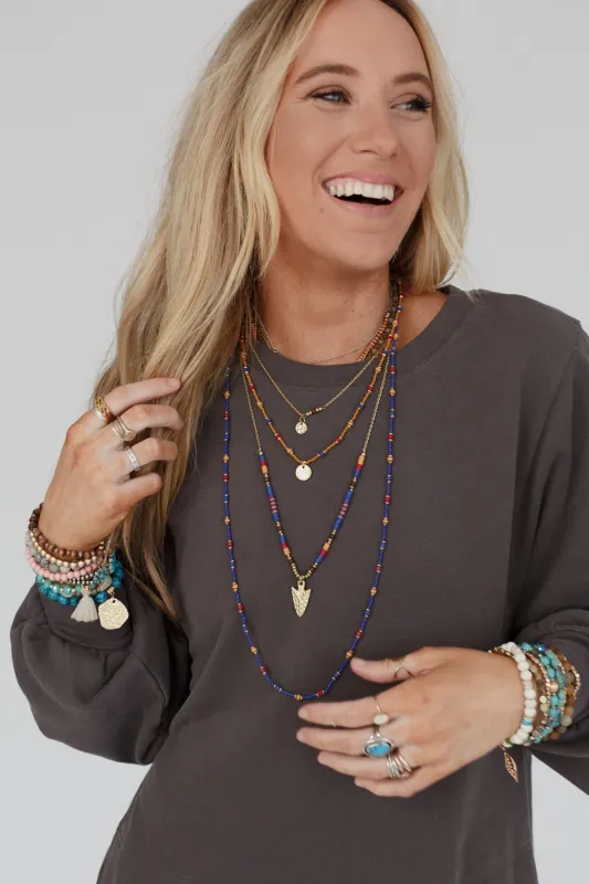 Eclectic Treasures Necklace - Blue Multi - Pre Order made by Three Bird Nest
