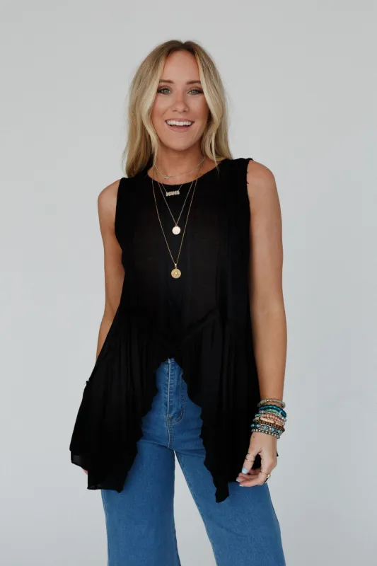 Sicilia Ruffle Top - Black - Pre Order made by Three Bird Nest