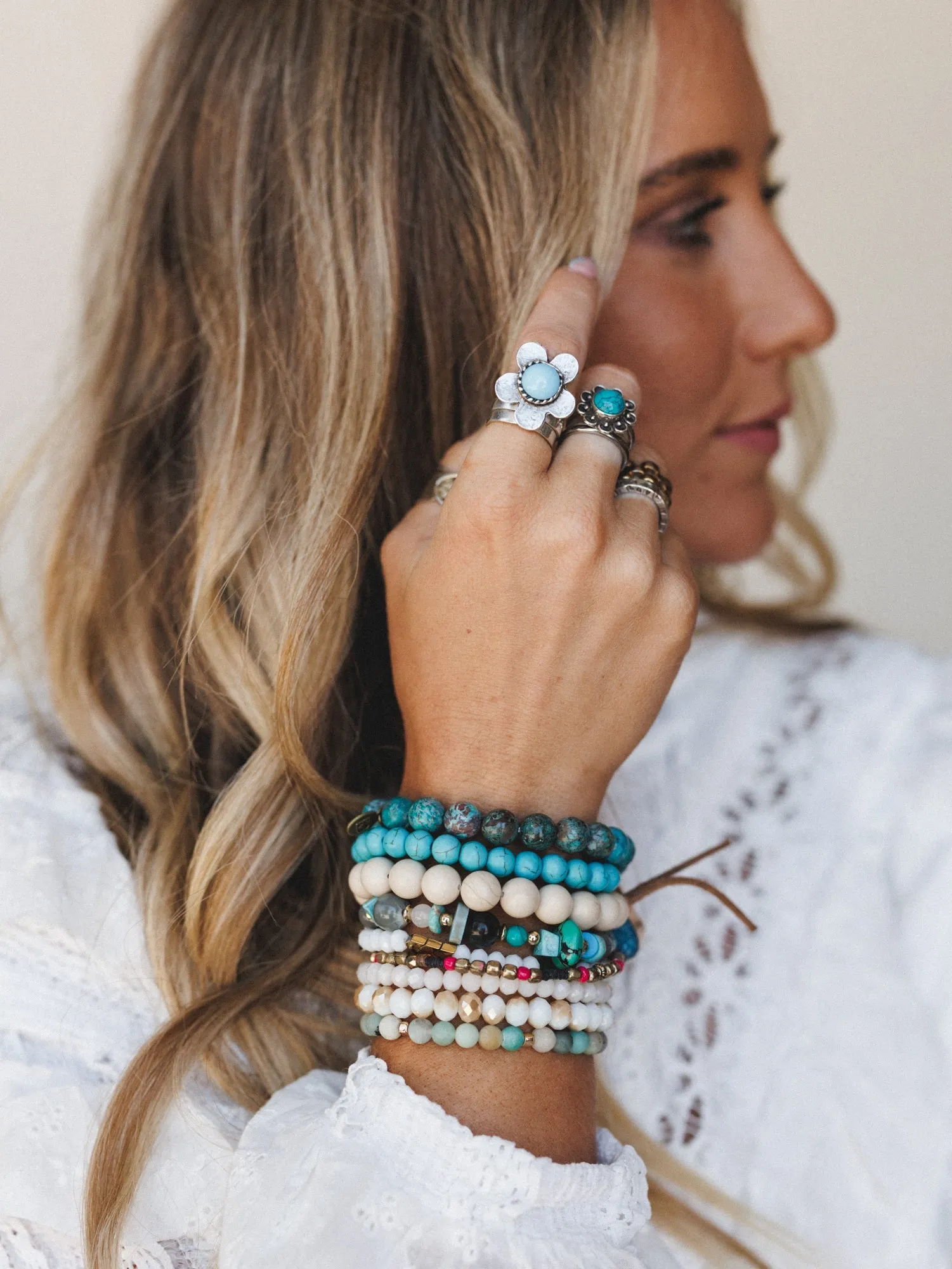 Flower Power Ring - Turquoise sold by Three Bird Nest product image thumbnail 4
