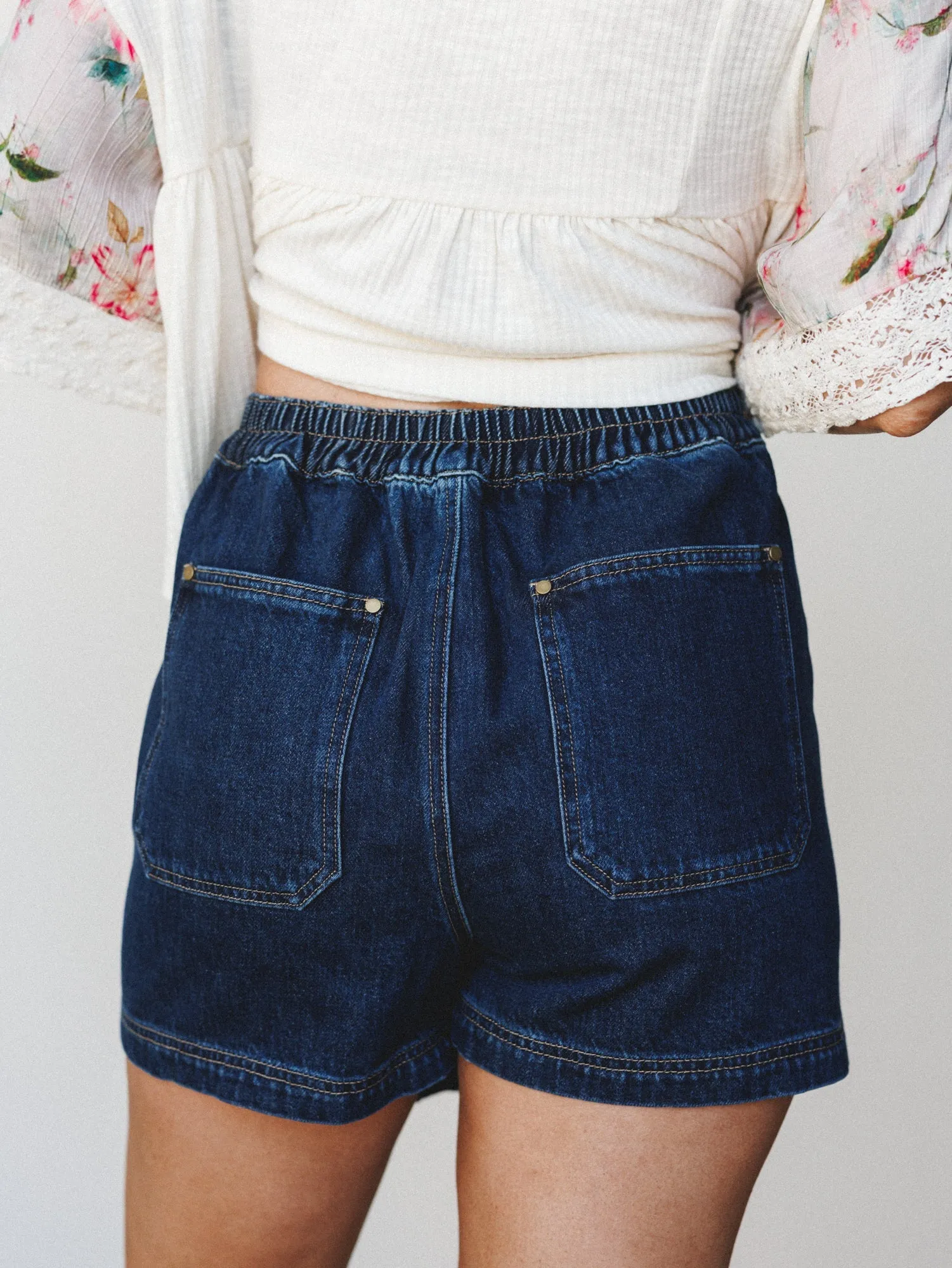 Hope is Alive Denim Short - Dark Denim sold by Three Bird Nest product image thumbnail 4