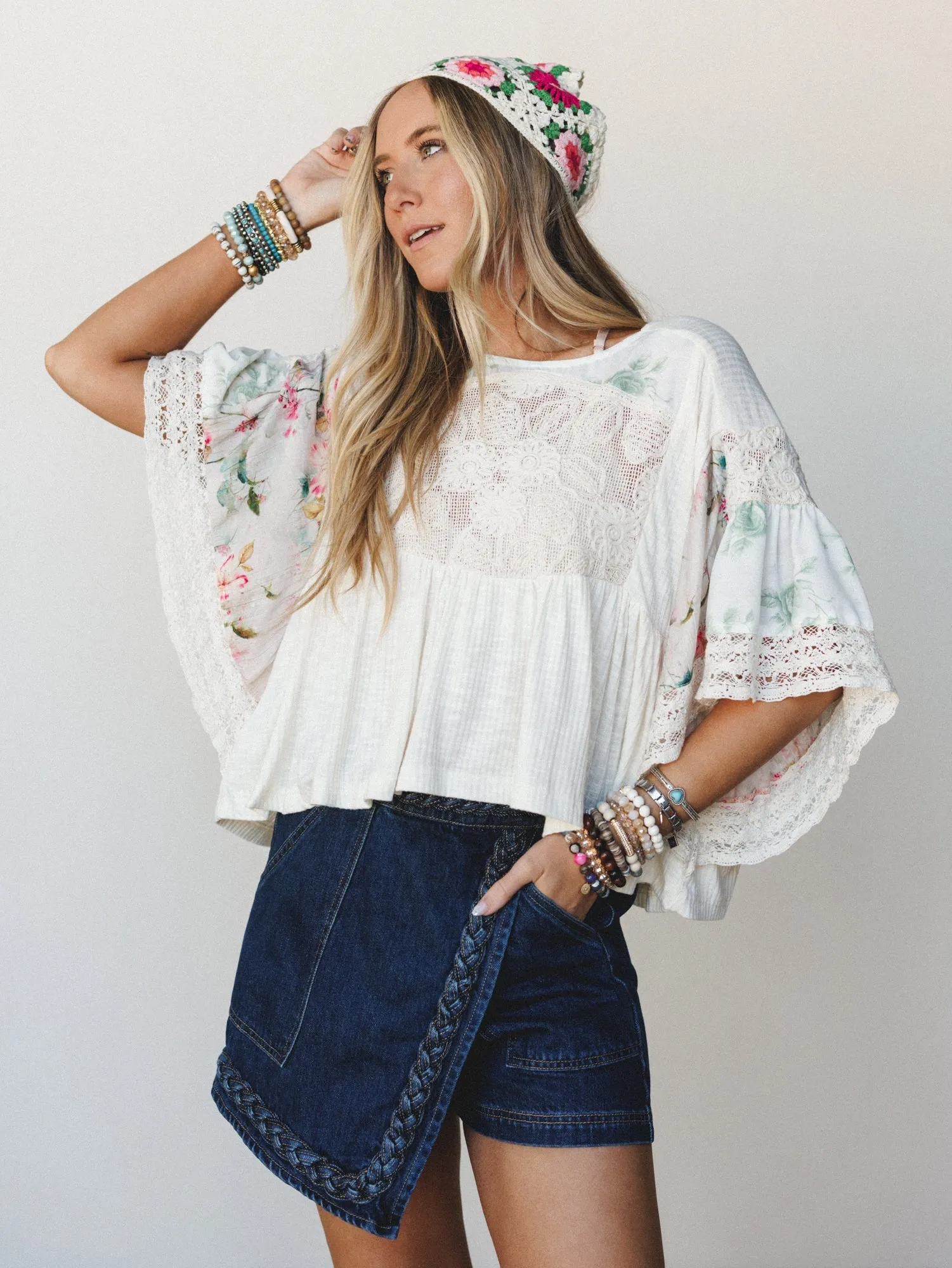 Hope is Alive Denim Short - Dark Denim sold by Three Bird Nest product image thumbnail 5