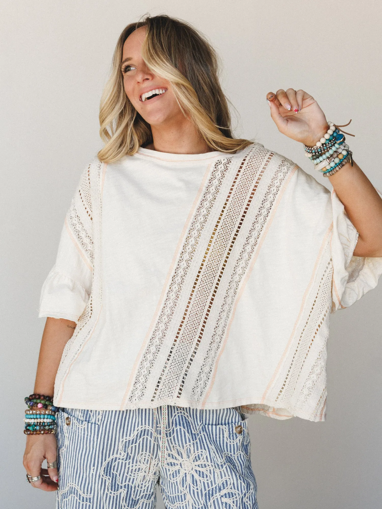 Lost Petals Top - Natural sold by Three Bird Nest product image thumbnail 2