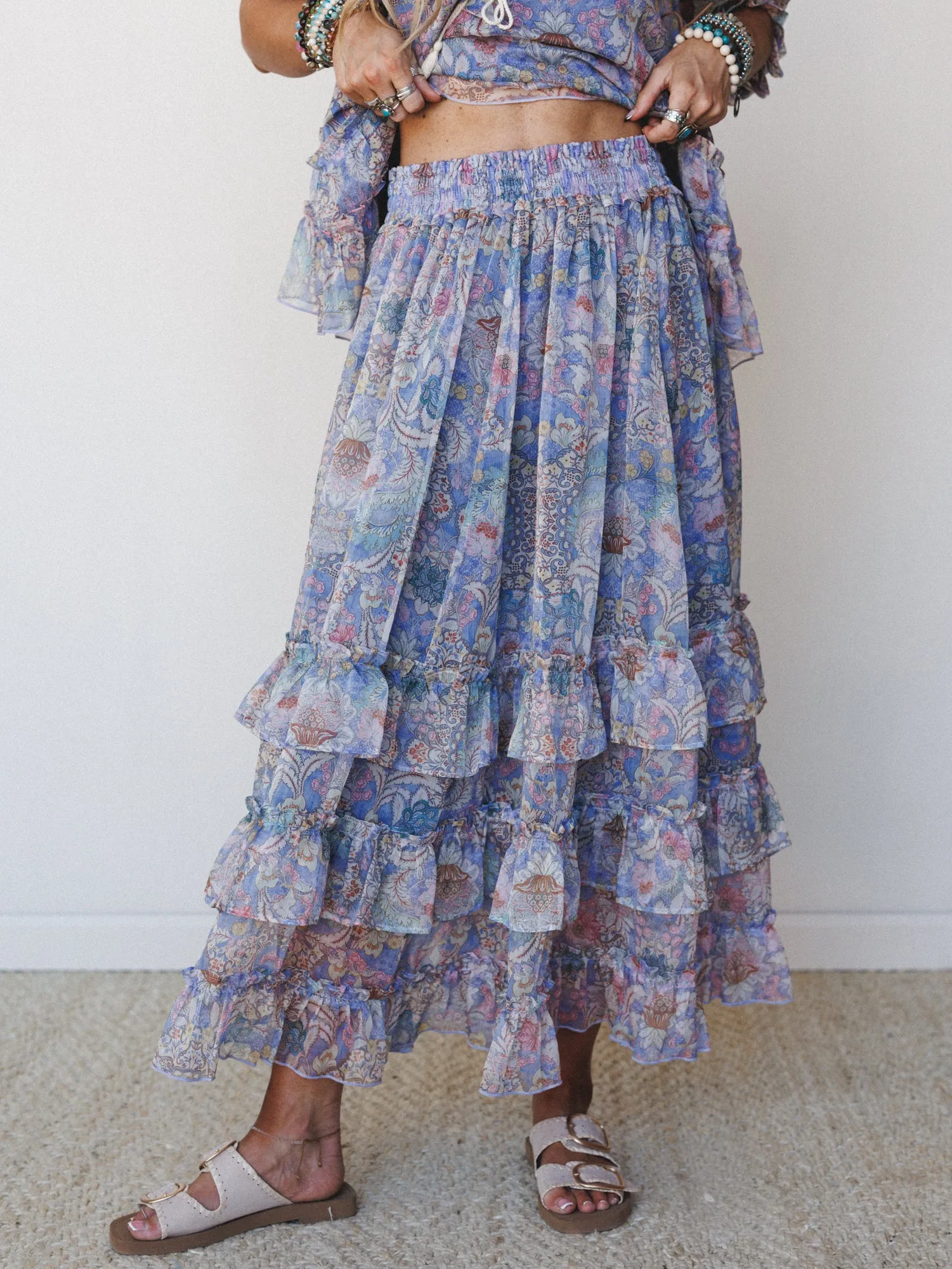 Wild Petals Skirt Set - Pink Multi sold by Three Bird Nest product image thumbnail 5