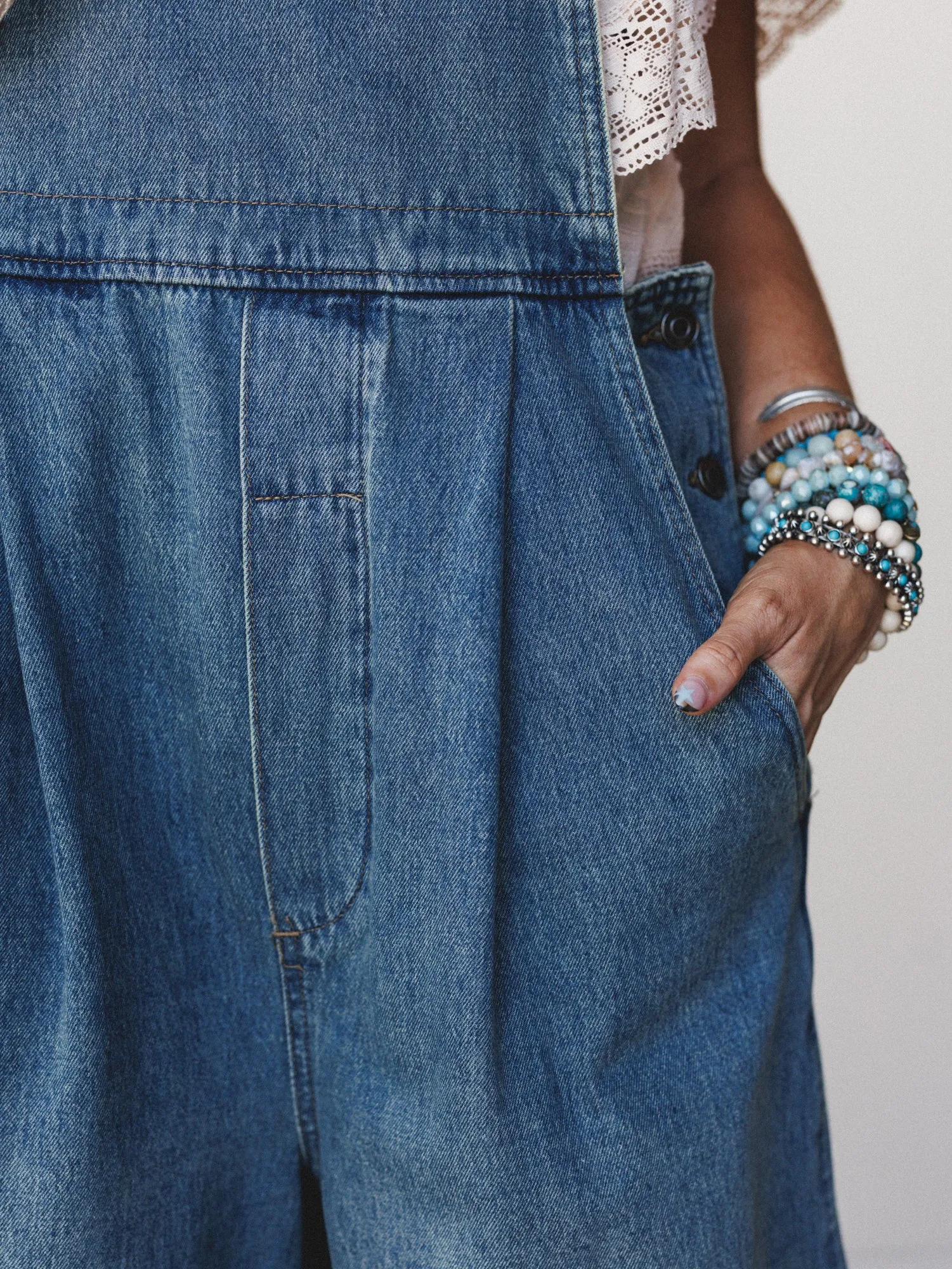 Countryside Quest Denim Overalls - Denim sold by Three Bird Nest product image thumbnail 4