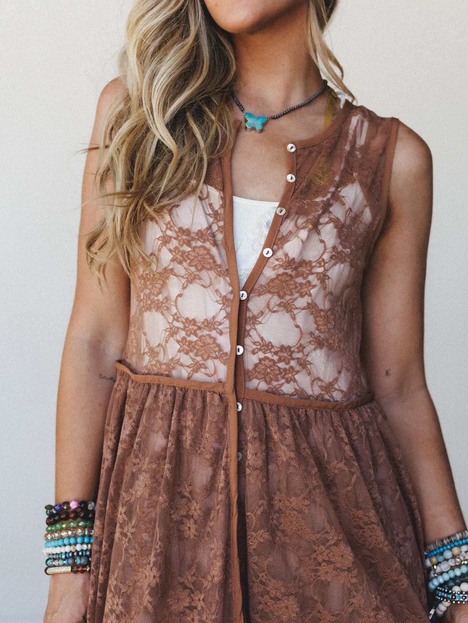Sienna Lace Dress - Mocha Mousse sold by Three Bird Nest product image thumbnail 3