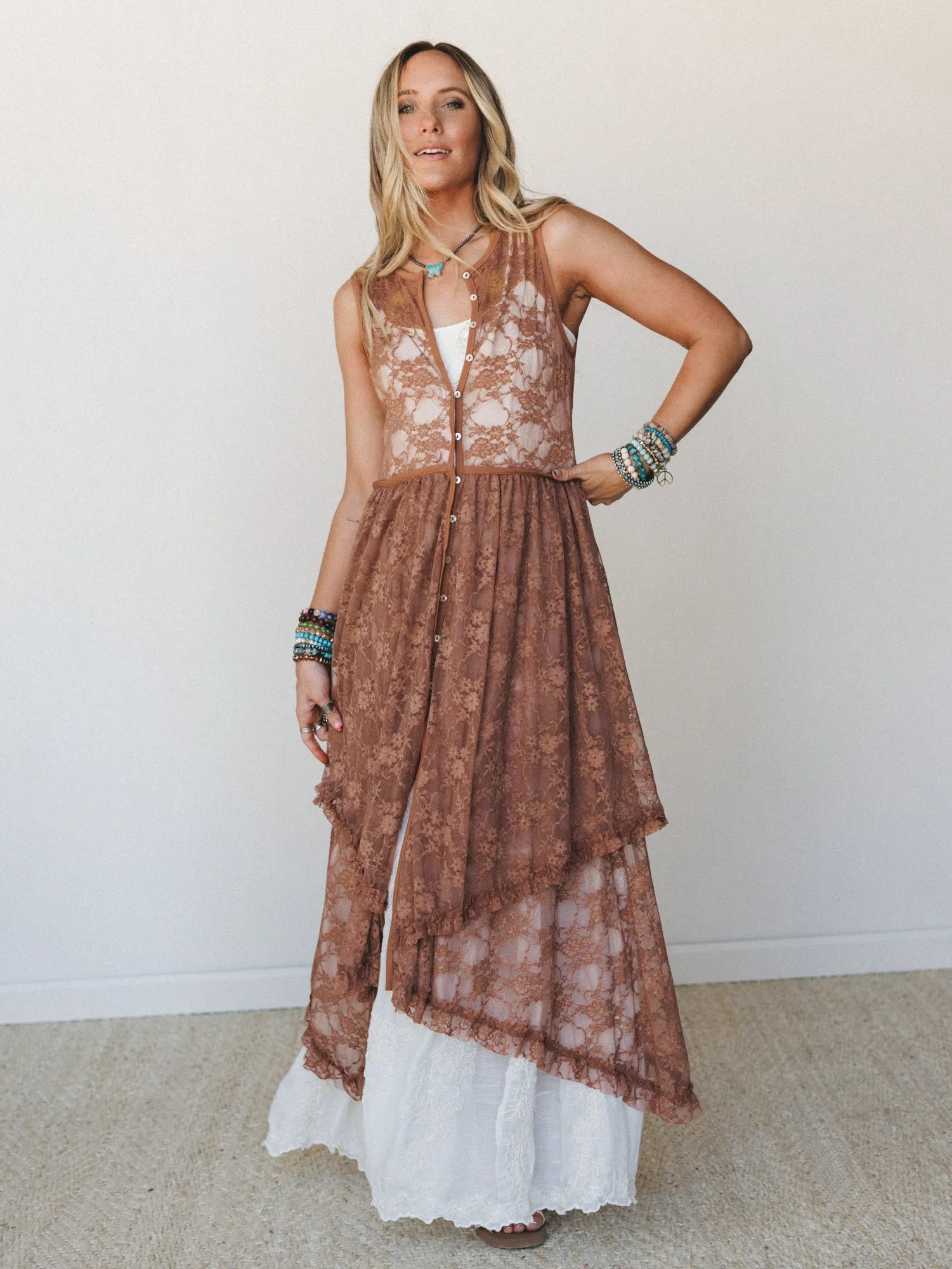 Sienna Lace Dress - Mocha Mousse sold by Three Bird Nest product image thumbnail 2