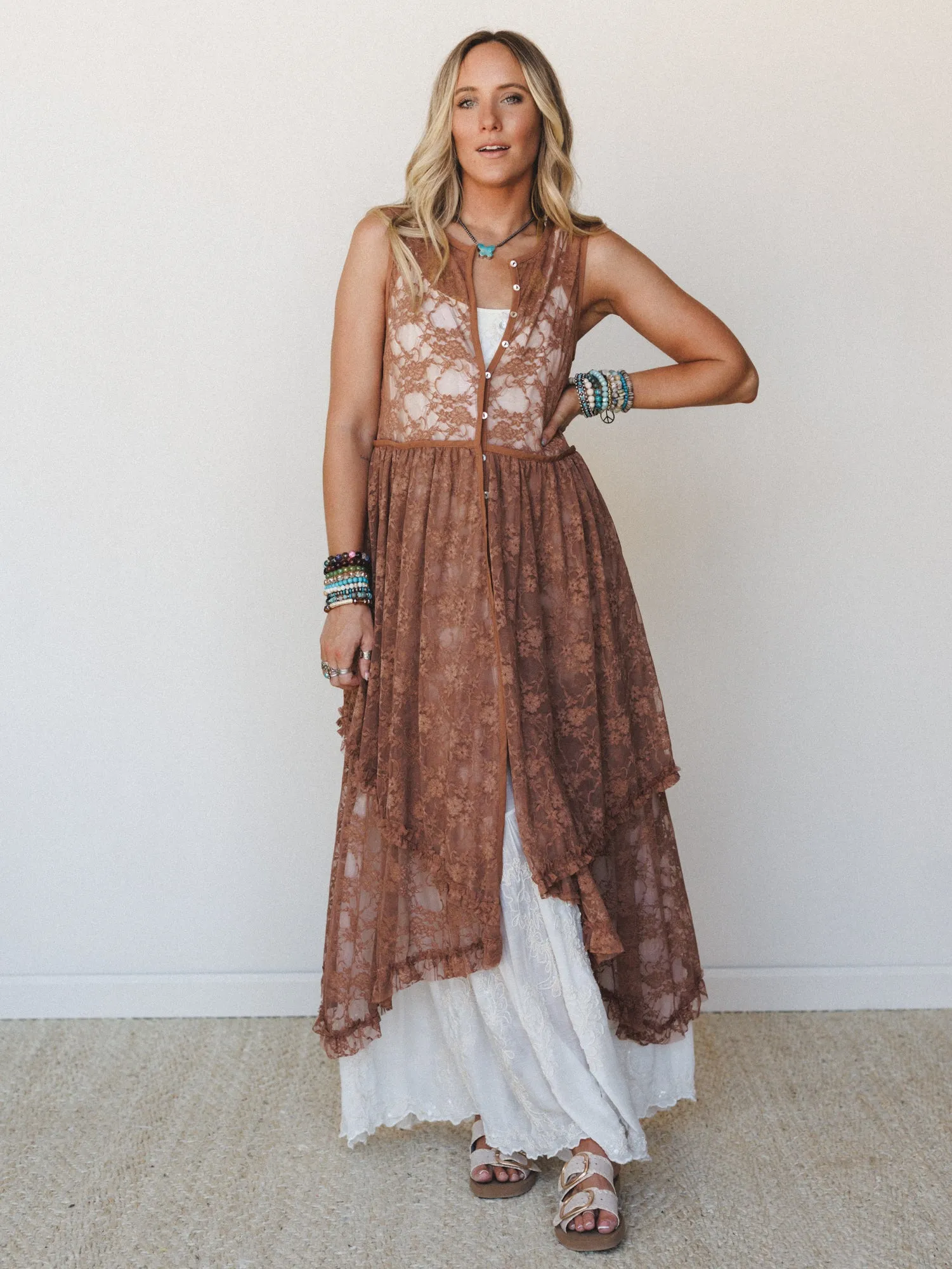 Sienna Lace Dress - Mocha Mousse sold by Three Bird Nest