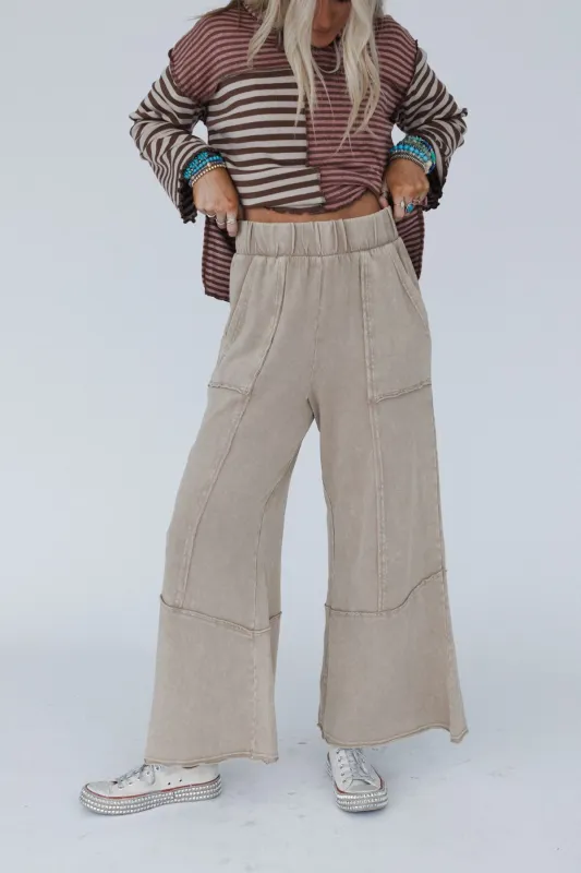 The Nest Sunset Shore Wide Leg Pants - Cappuccino - Pre Order made by mittoshop