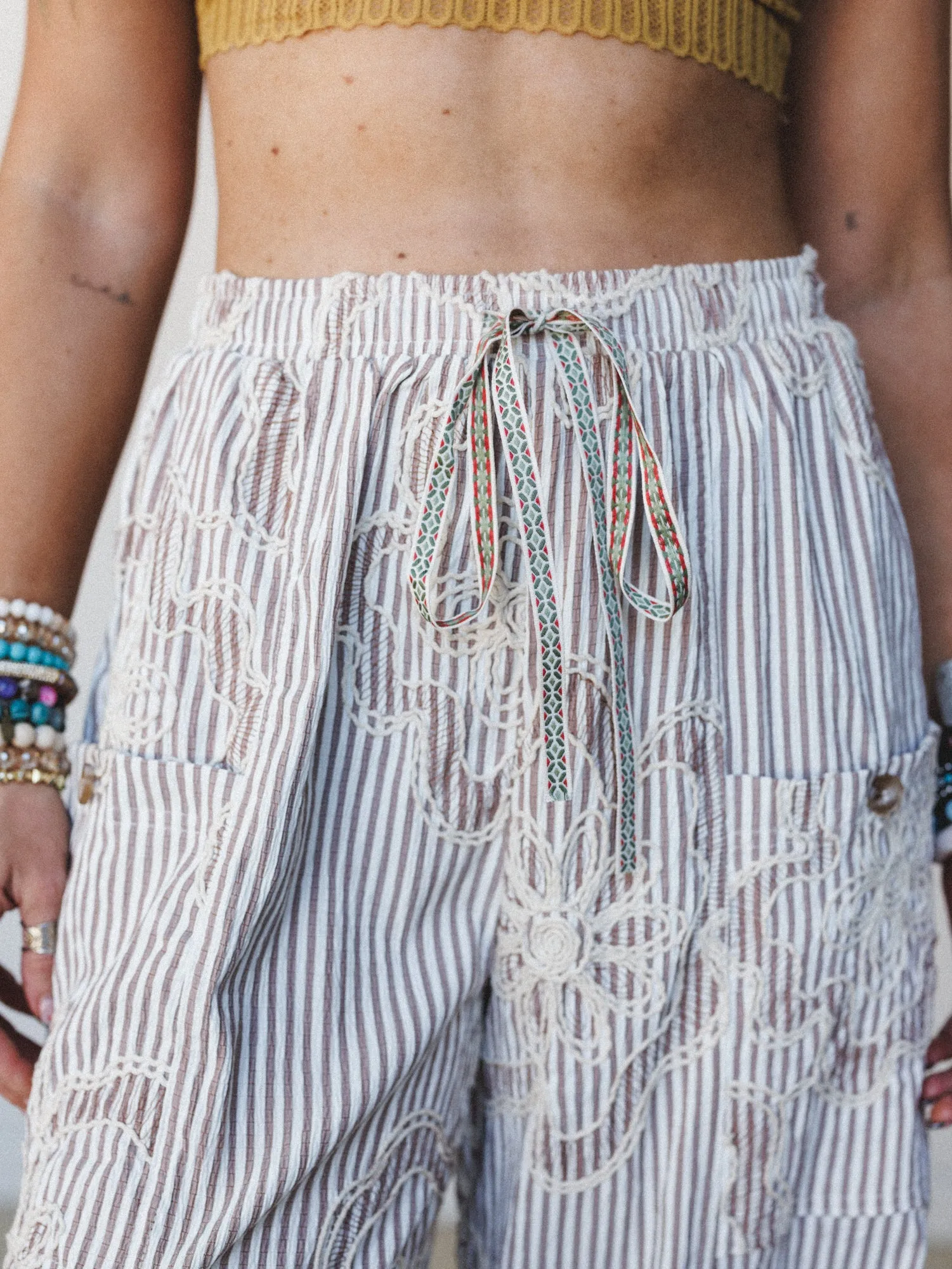 Sunlit Dream Embroidered Pants - Mocha sold by Three Bird Nest product image thumbnail 4