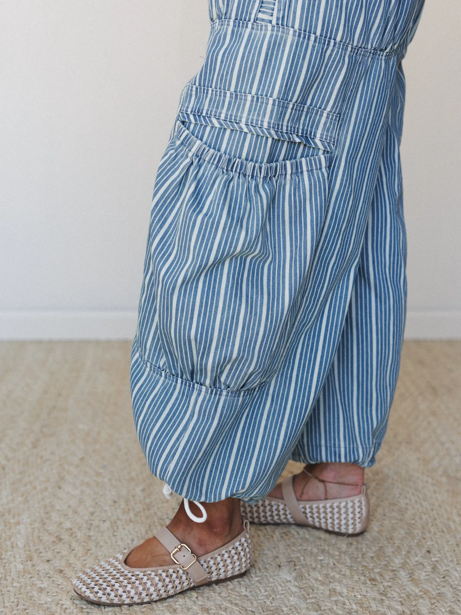 Party in Stripe Wide Leg Pants - Light Denim sold by Three Bird Nest product image thumbnail 4