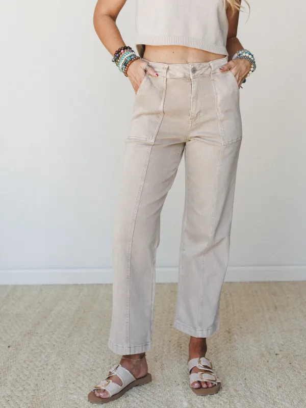 Yasmina Pants - Ash Mocha made by Zenana