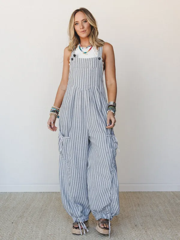 Sails Up High Overalls - Black made by Three Bird Nest
