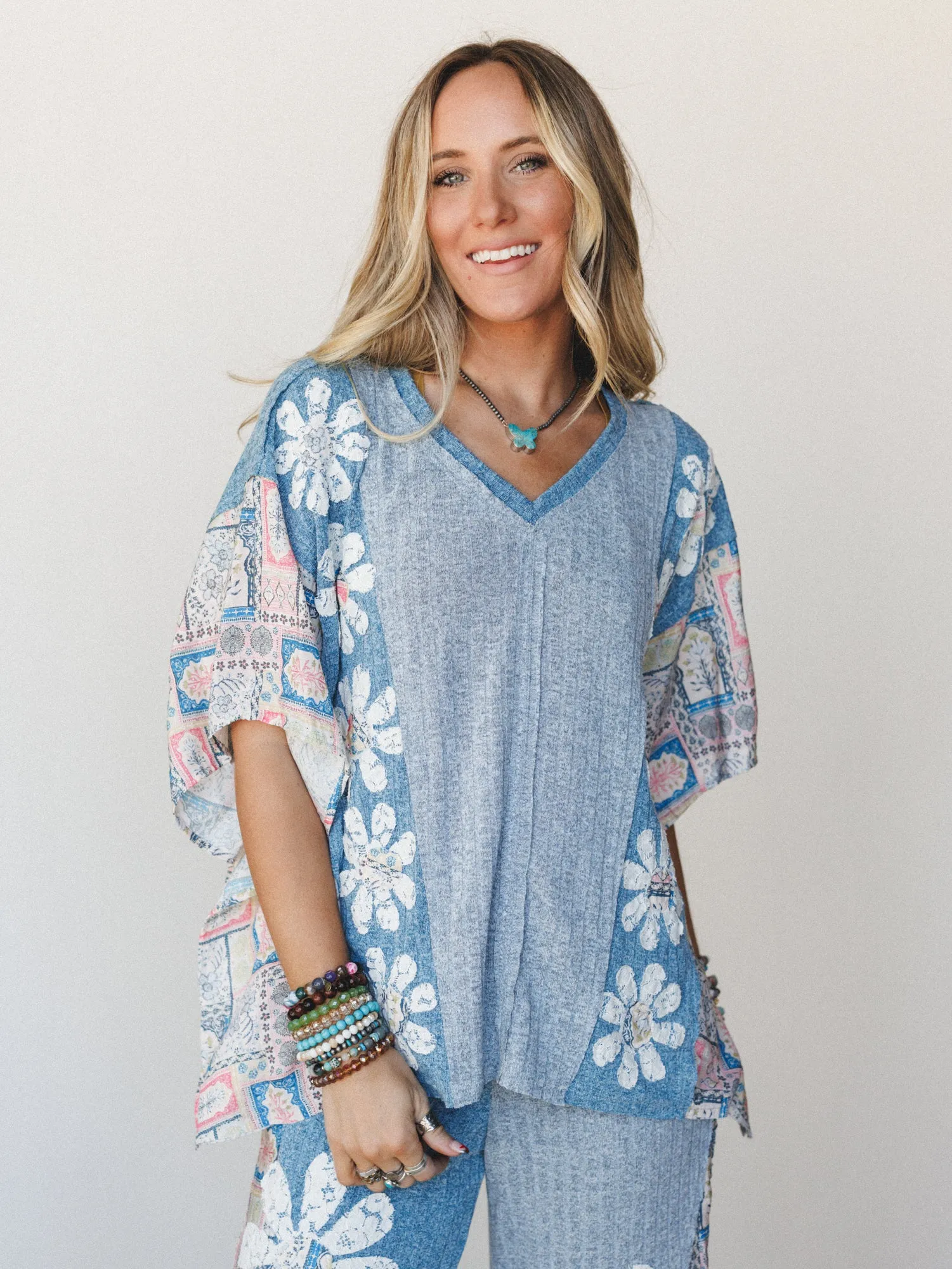Daisy Dreaming Tee - Blue Multi sold by Three Bird Nest product image thumbnail 2