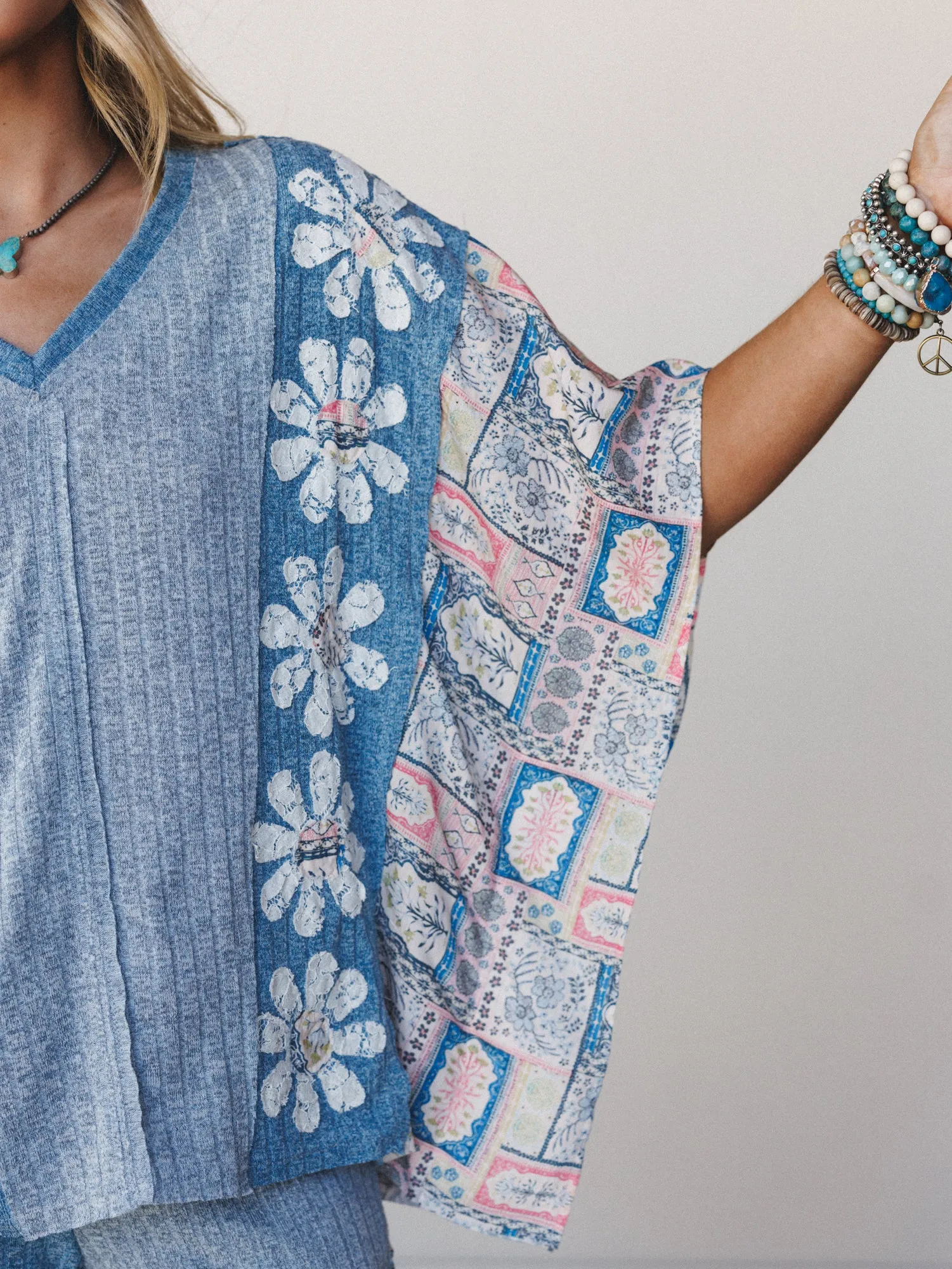 Daisy Dreaming Tee - Blue Multi sold by Three Bird Nest product image thumbnail 3
