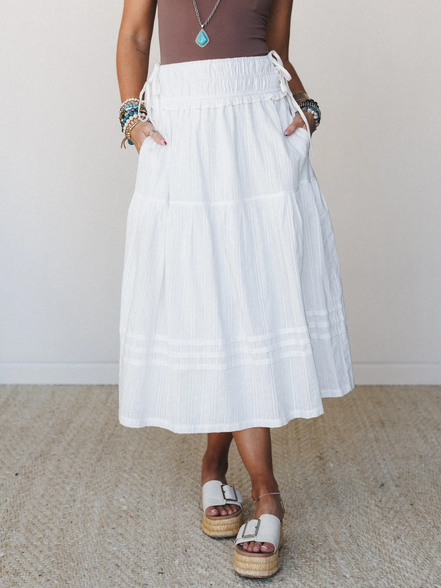Hillside Meadows Maxi Skirt - Off White sold by Three Bird Nest product image thumbnail 5