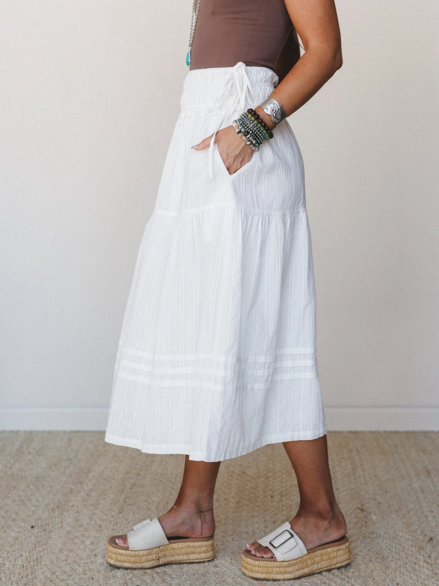 Hillside Meadows Maxi Skirt - Off White sold by Three Bird Nest product image thumbnail 2